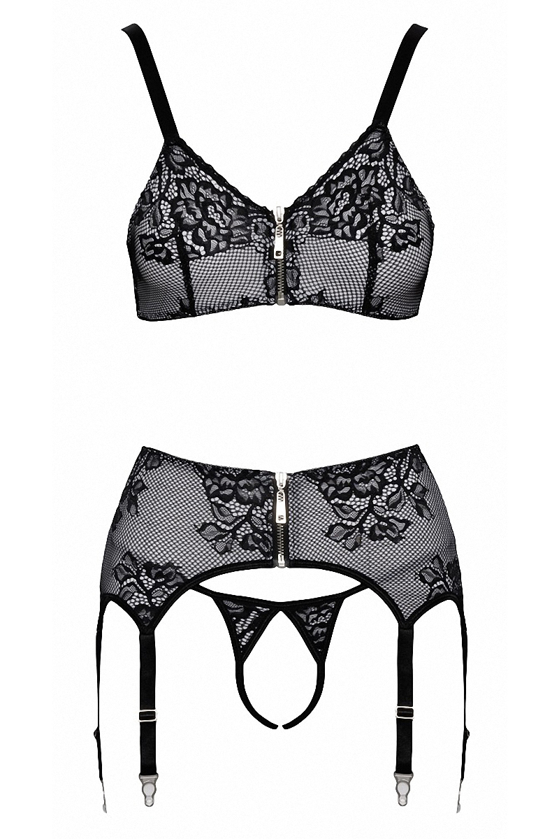 Ensemble coquin ouvert 3 pièces gris
