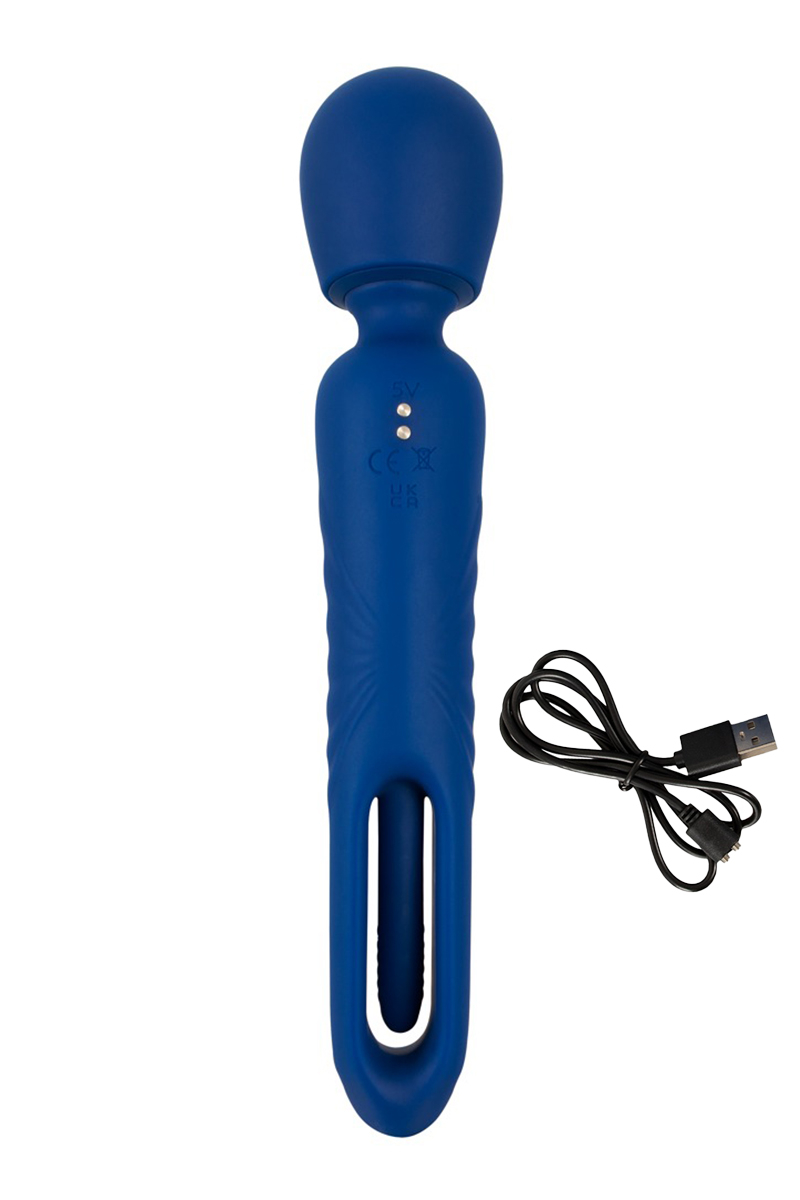 Vibro Wand réversible avec langue vibrante - Sweet Smile