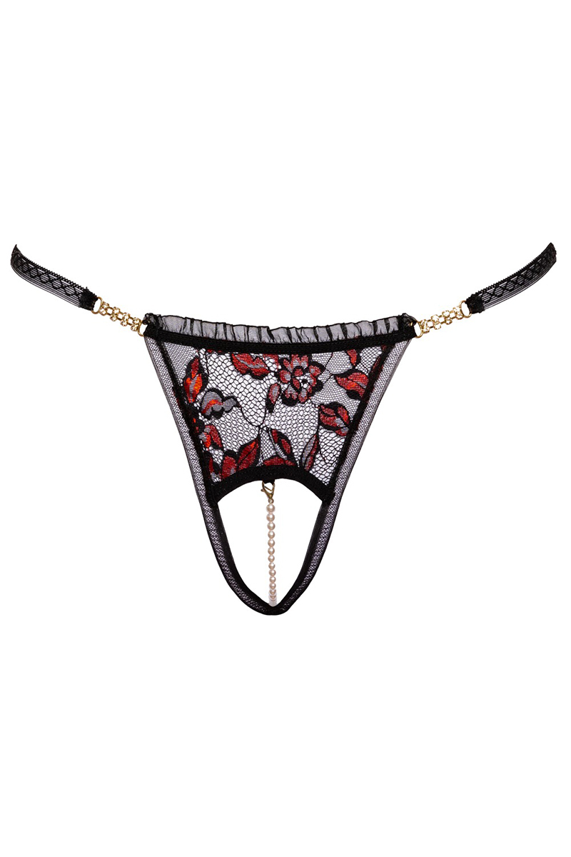 String dentelle ouvert bicolore
