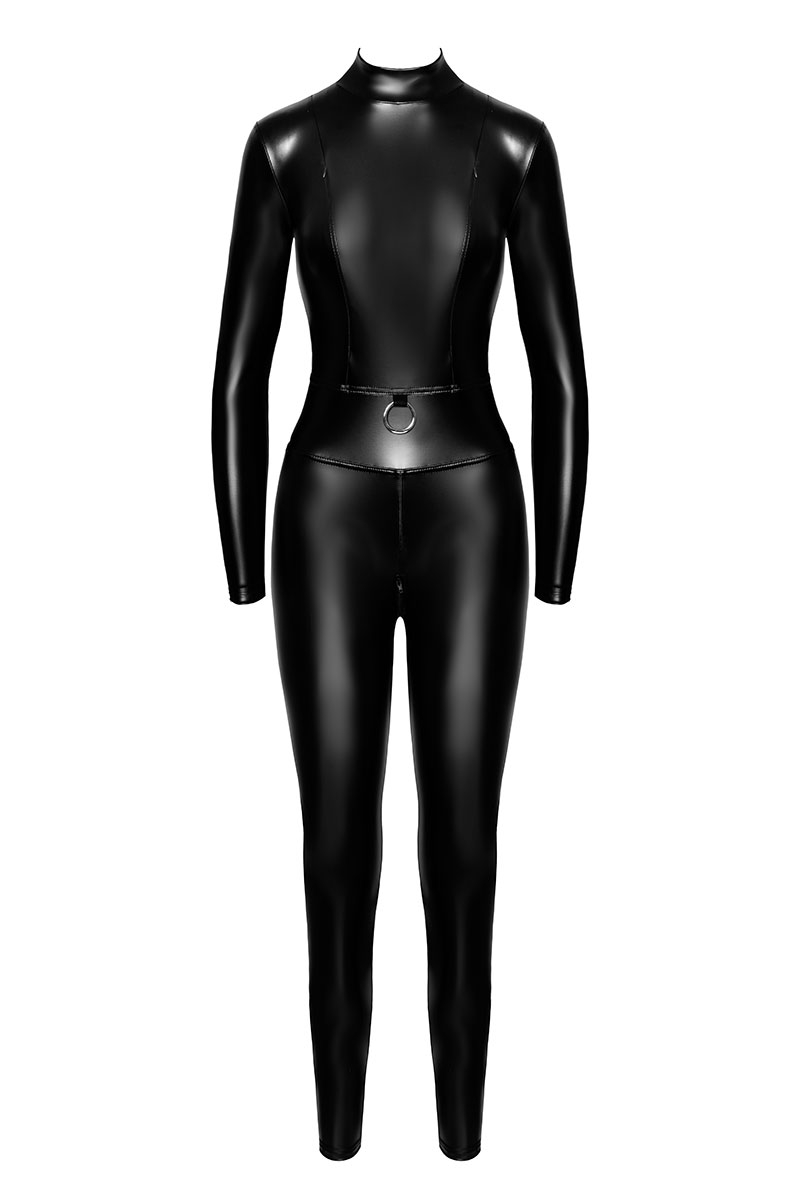 Combinaison intégrale Caged avec anneaux F319 wetlook