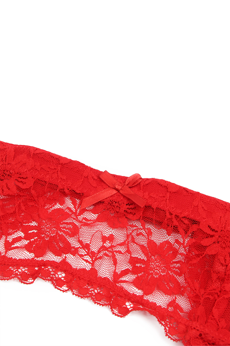 Porte-jarretelles et string Rouge