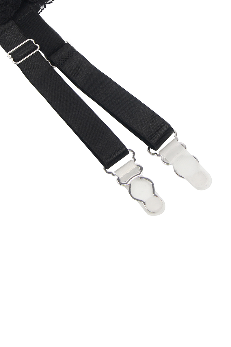Porte-jarretelles et string Noir