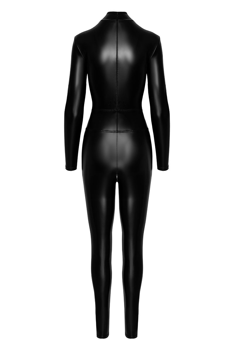 Combinaison intégrale Caged avec anneaux F319 wetlook