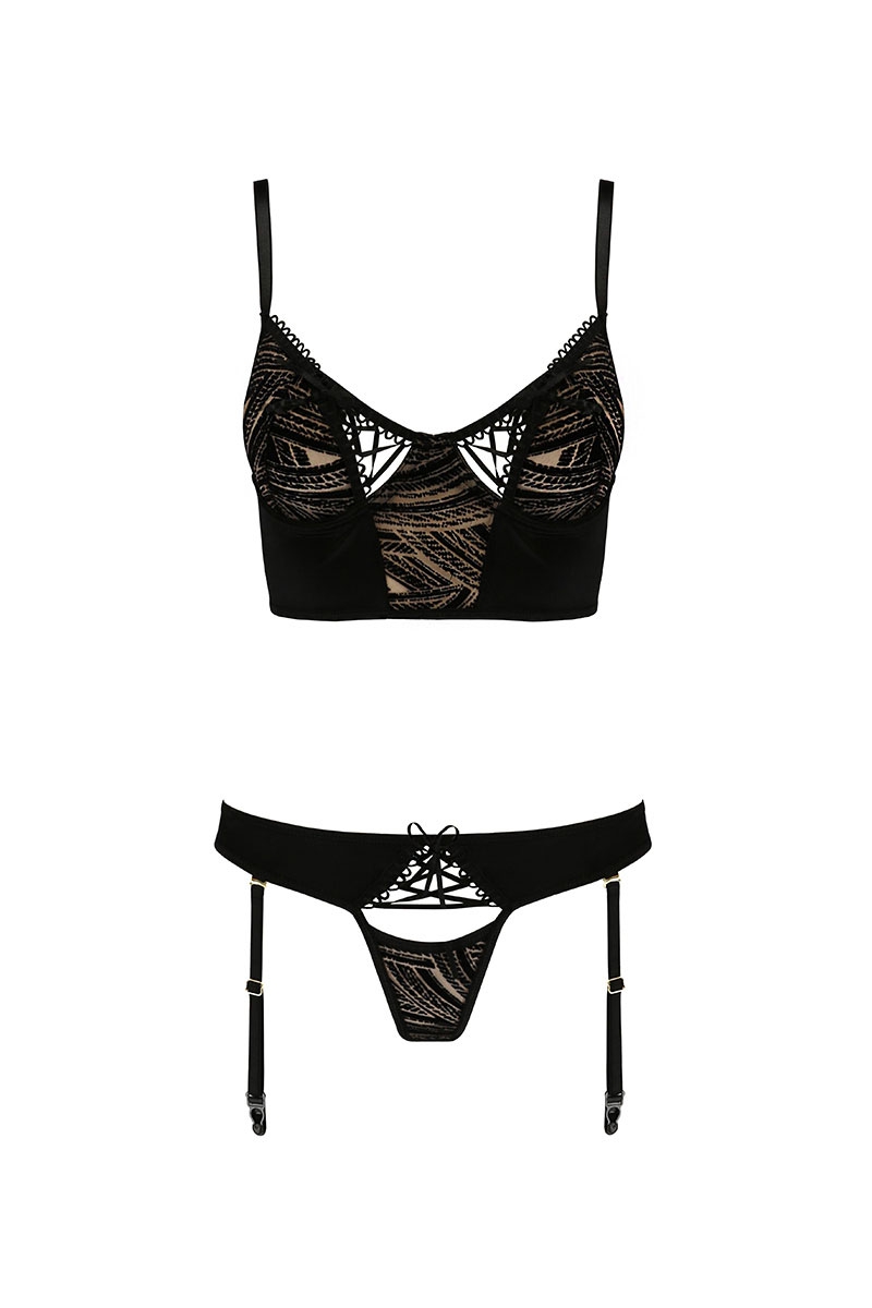 Ensemble culotte à jarretelles et bustier Lara