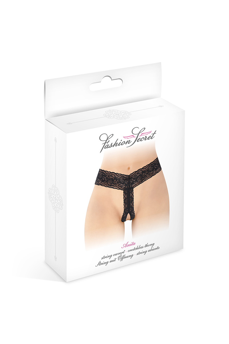 String ouvert Anita noir