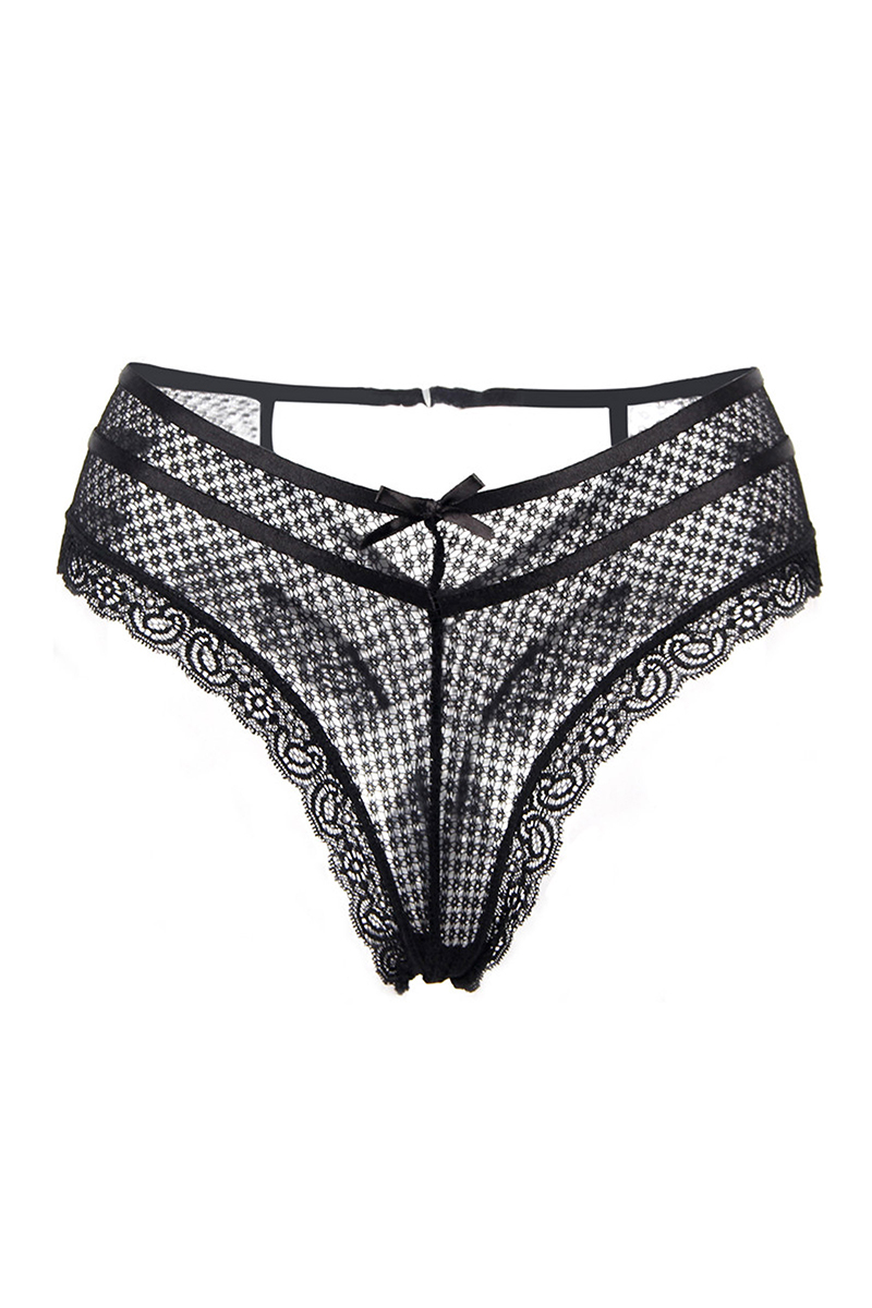Tanga noir dentelle