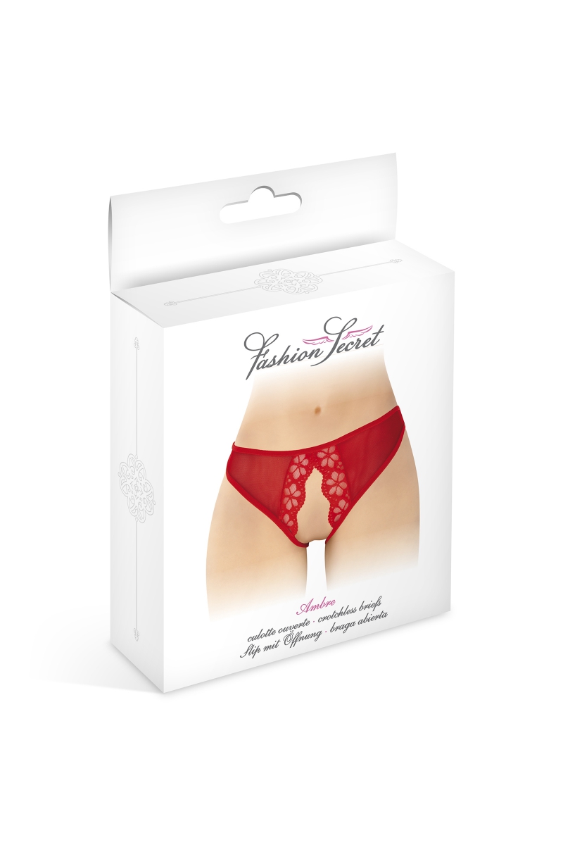Culotte rouge ouverte Ambre
