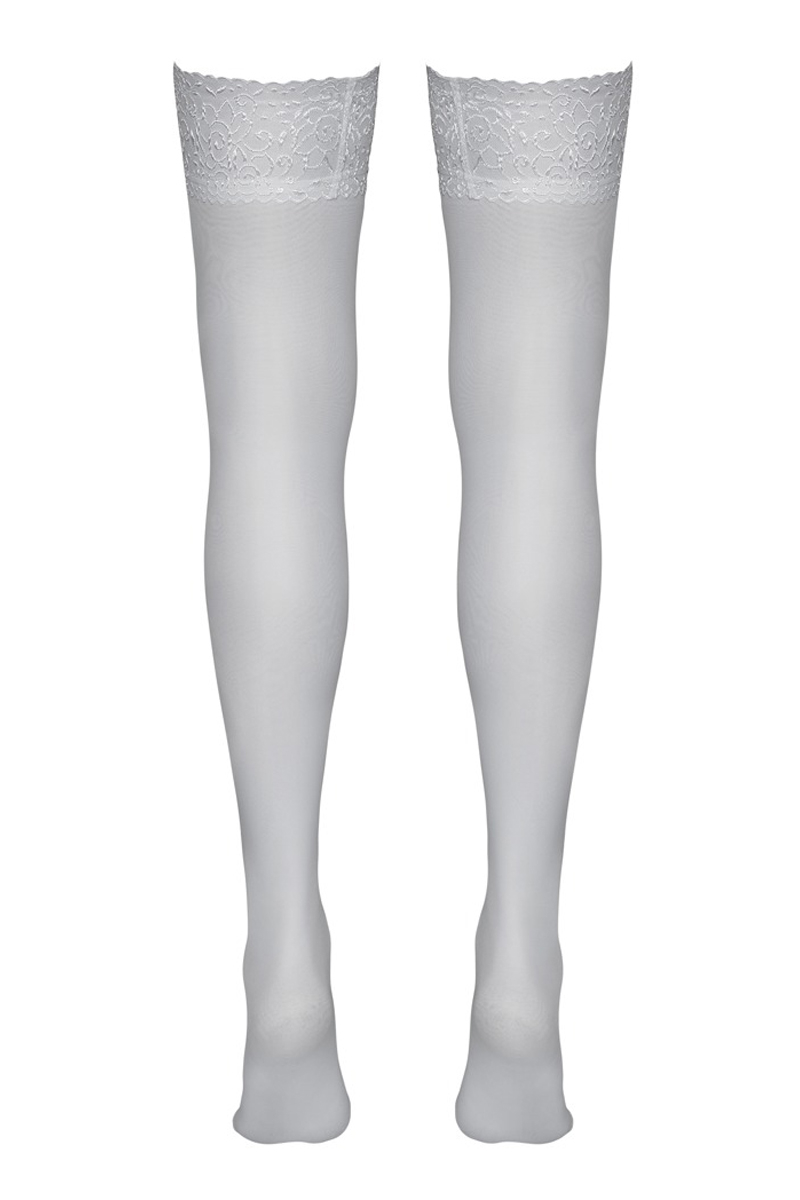 Bas autofixants blanc - Cotelli Legwear